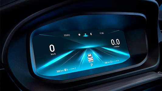 Вся необходимая информация для водителя выводится на два дисплея 10.25” дюйма высокой чёткости.