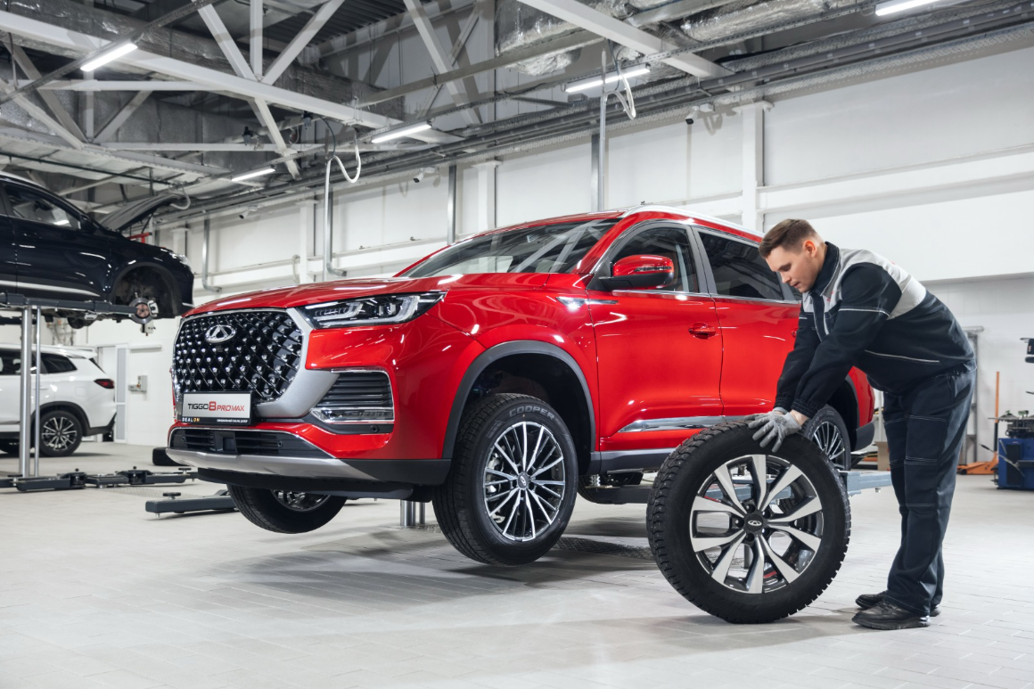 Дошиповка зимней резины в сервисе Chery