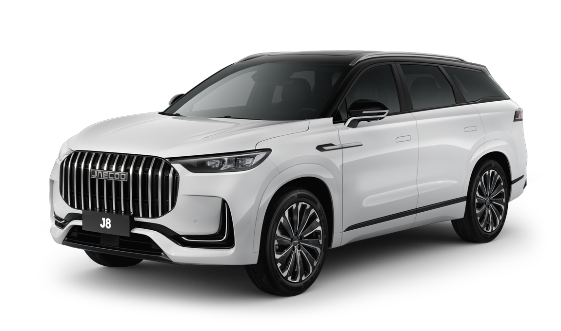 Белый с черной крышей