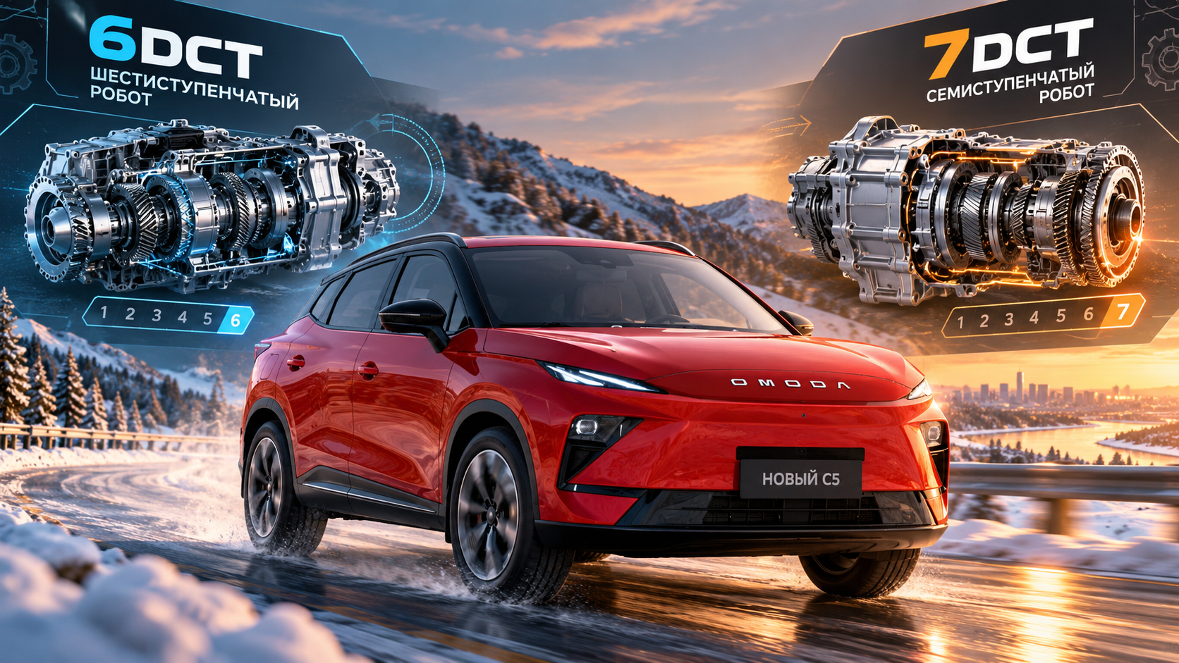Коробки передач OMODA C5 2026: чем отличаются шестиступенчатый и семиступенчатый роботы