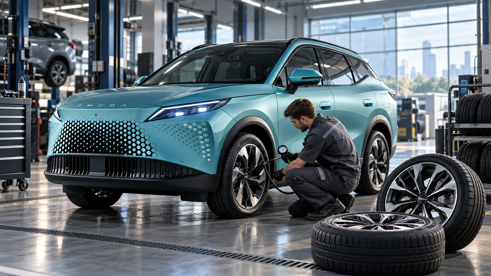 Шины и диски OMODA C7: размеры R18 и R19, давление и замена