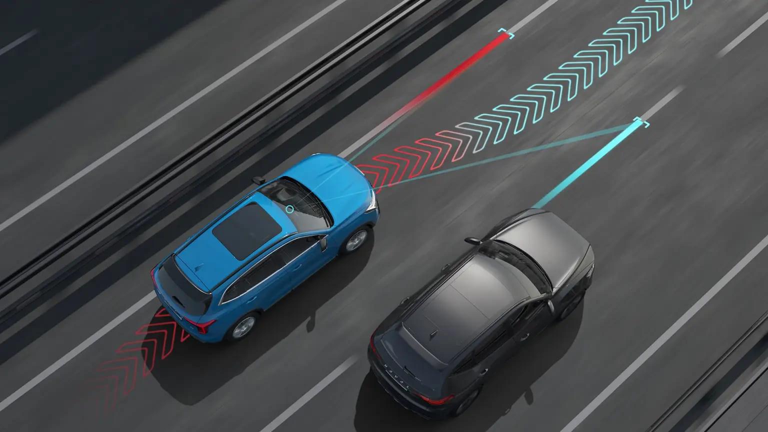 Система сохранения и удержания автомобиля в центре полосы