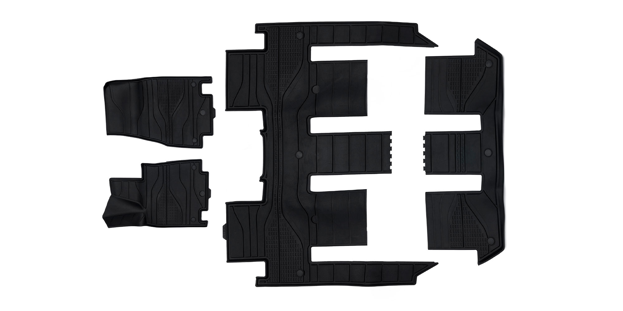 Коврики в салон 6-местного AITO M9. Цвет: чёрный (полиуретан)