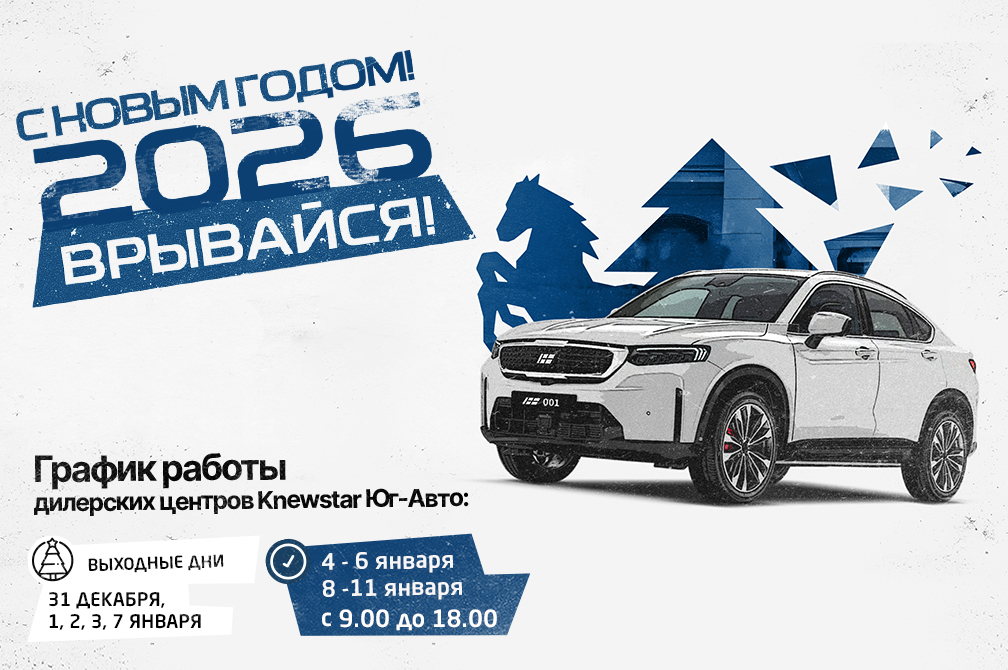 С Новым Годом и Рождеством! График работы дилерского центра Юг-Авто